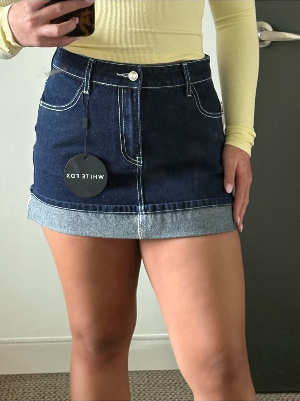 White Fox Boutique Dark Indigo Charlotte Denim Mini Skirt